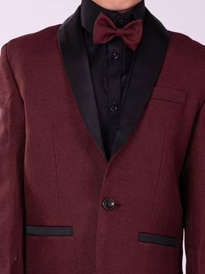  Black And Maroon Shirt Blazer And Pant 4