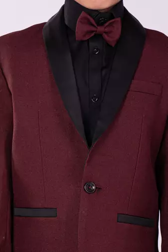  Black And Maroon Shirt Blazer And Pant