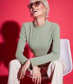 Green Turtle Neck Top