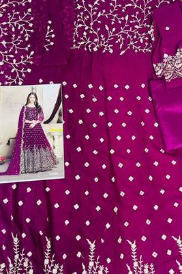 Rani Pink Zari Embroidered Anarkali Suit 3