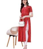 Red heavy rayon bandhani print festive kurtis