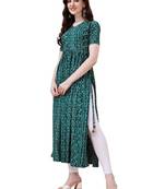 Green heavy rayon bandhani print festive kurtis