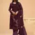 Violet georgette embroidered designer salwar suit