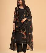 Black georgette embroidered designer salwar suit