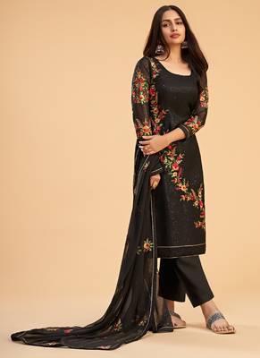 Black georgette embroidered designer salwar suit 2