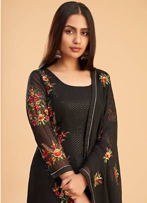 Black georgette embroidered designer salwar suit 3
