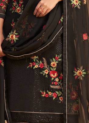Black georgette embroidered designer salwar suit 4
