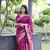 Purple Pure Linen Jamdani Weaving Saree Festive Wear