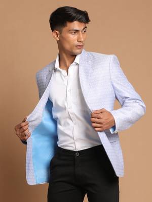 Men'S Aqua Jaquared Blazer 2