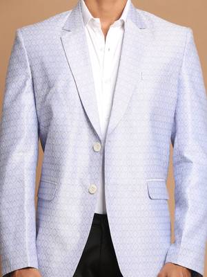 Men'S Aqua Jaquared Blazer 4