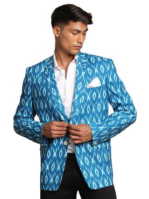 Blue Ikkat Blazer 1