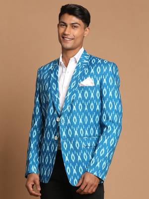 Blue Ikkat Blazer 2