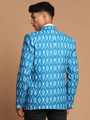 Blue Ikkat Blazer 3