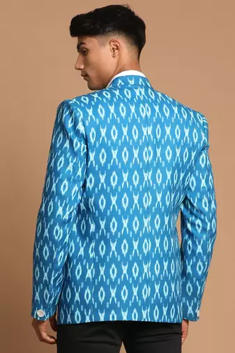 Blue Ikkat Blazer