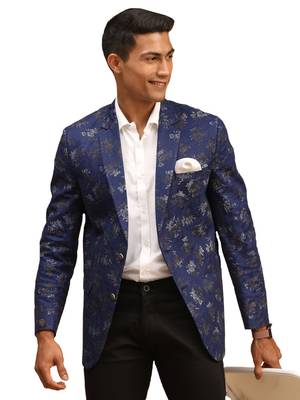 Navy Blue Jaquared Blazer 1