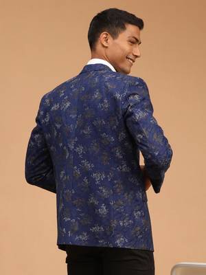 Navy Blue Jaquared Blazer 3
