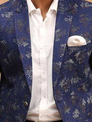 Navy Blue Jaquared Blazer 4