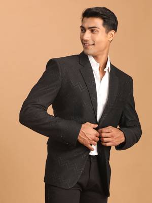Black Silk Blend Blazer 2