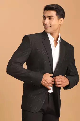 Black Silk Blend Blazer