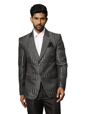 Grey Houndstooth Blazer 1
