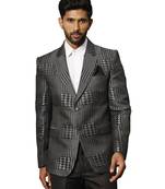Men'S Black Houndstooth Blazer