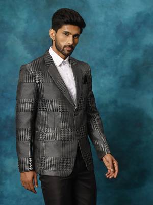 Grey Houndstooth Blazer 2