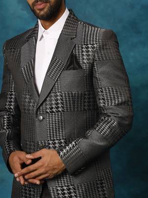 Grey Houndstooth Blazer 4
