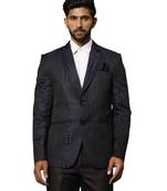 Men'S Blue Houndstooth Blazer