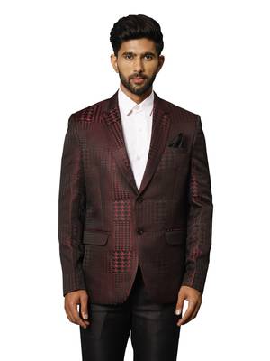 maroon houndstooth blazer 1