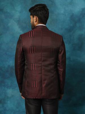 maroon houndstooth blazer 3