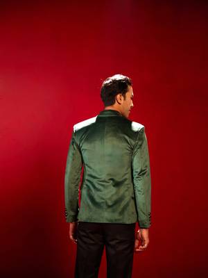 Green Velvet Blazer 2