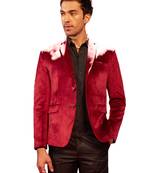Men'S Maroon Velvet Blazer