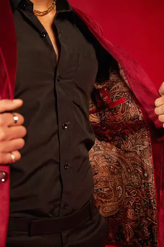 Maroon Velvet Blazer