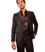 Men'S Black Embroidered Blazer