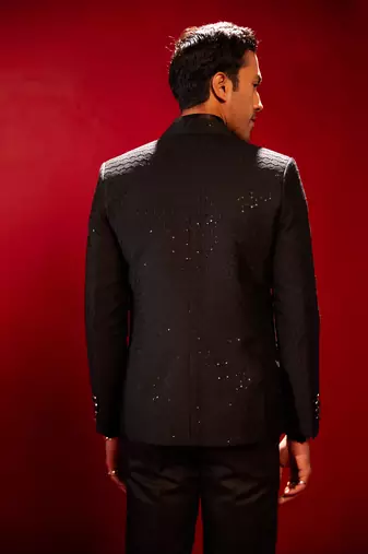 brown embroidered blazer