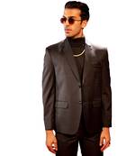 Men'S Black Solid Formal Blazer