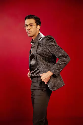 Brown Silk Blend Blazer