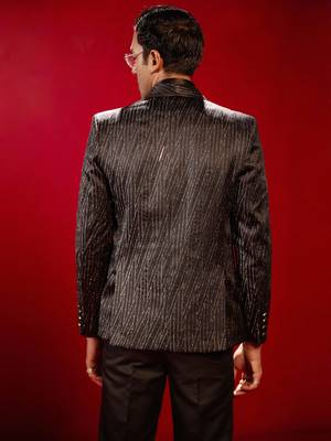 Brown Silk Blend Blazer 3