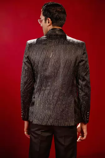 Brown Silk Blend Blazer