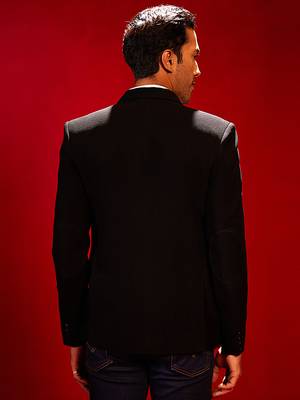 Black Silk Blend Blazer 4