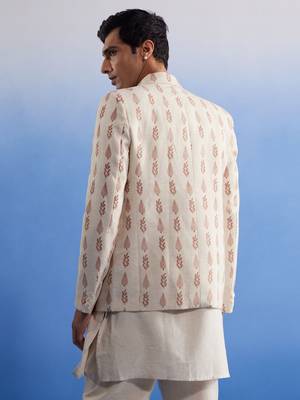 Beige Printed Blazer 3
