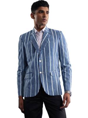 Indigo Blue Cotton Blazer 2