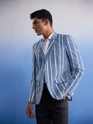 Indigo Blue Cotton Blazer 3