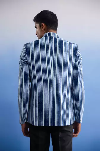 Indigo Blue Cotton Blazer