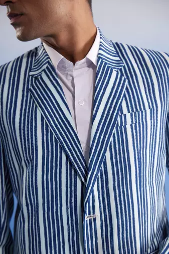 Indigo Blue Cotton Blazer