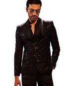 Men'S Black Sequinced Blazer