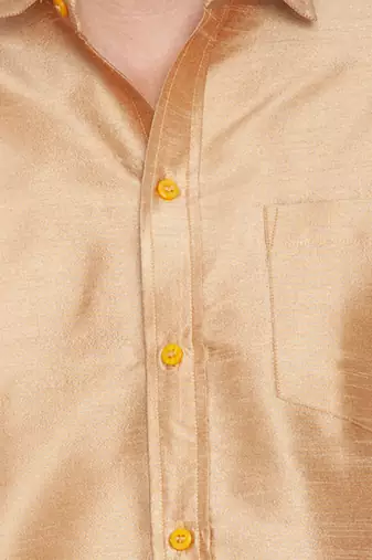 Rose Gold Silk Blend Ethnic Shirt