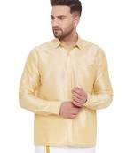 Gold Silk Blend Ethnic Shirt
