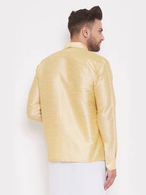 Gold Silk Blend Ethnic Shirt 3