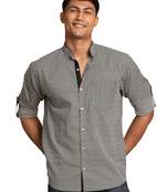 Black And White Cotton Ethnic Shirt